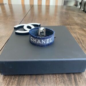 CHANEL Vintage Denim  Fringe Bracelet